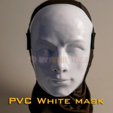 (DM506)PVC white human face mask fetish wear